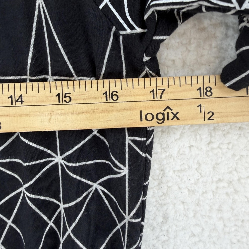 Armani Exchange Dress Womens Medium Black White Geometric Logo Tunic Pockets - Picture 6 of 8
